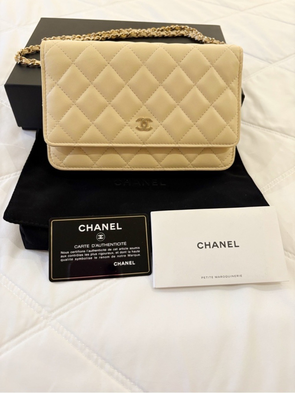 CHANEL Pastel Yellow Quilted Lambskin Crossbody Wallet on Chain “WOC” BRAND NEW - Picture 4 of 15